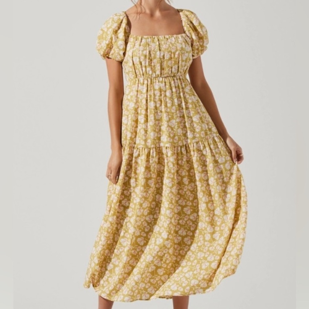 Astr Yellow Floral Maxi Dress